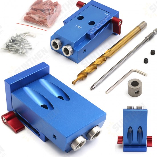Mini Pocket Slant Hole Jig System Kit with Step Drill Bit Woodwork Tool Set Mini Pocket Slant Hole Jig System Kit with Step Drill Bit Woodwork Tool Set