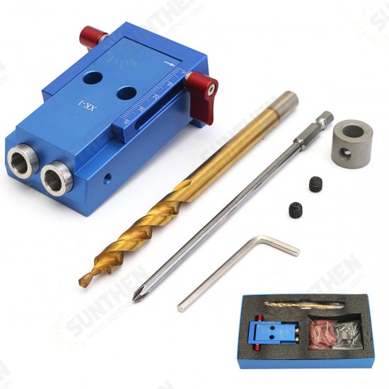 Mini Pocket Slant Hole Jig System Kit with Step Drill Bit Woodwork Tool Set Mini Pocket Slant Hole Jig System Kit with Step Drill Bit Woodwork Tool Set
