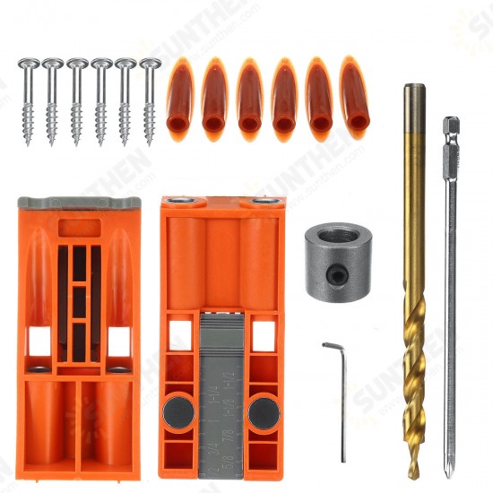 Pocket Hole Jig Mini Kit Machine System With Step Drill Bit Depth Collar