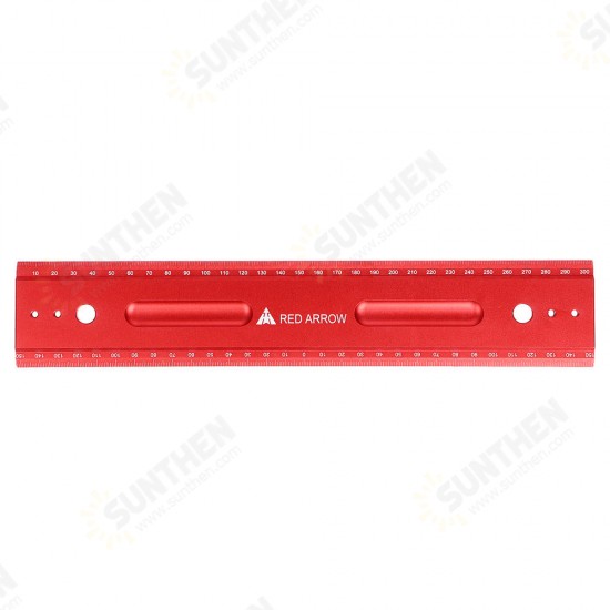 300mm Metric Aluminum Alloy Striaght Ruler Gauge Precision Woodworking Square Measuring Tools