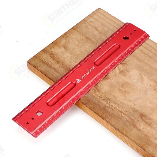 300mm Metric Aluminum Alloy Striaght Ruler Gauge Precision Woodworking Square Measuring Tools