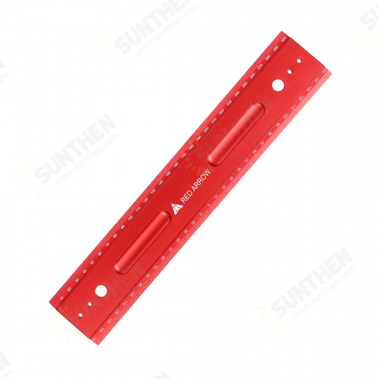 300mm Metric Aluminum Alloy Striaght Ruler Gauge Precision Woodworking Square Measuring Tools