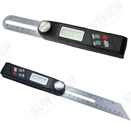 Stainless Steel 360 Degree Gauge Digital Protractor T Bevel Electronic Level Battery Operated LCD Display Angle Finder Sliding Stainless Steel 360 Degree Gauge Digital Protractor T Bevel Electronic Level Battery Operated LCD Display Angle Finder Sliding