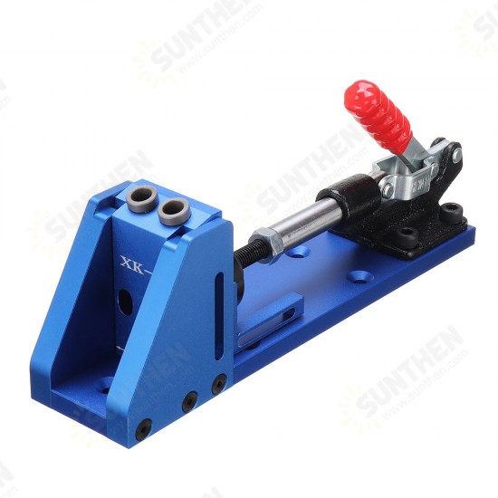 Upgrade XK-2 Pocket Hole Jig Wood Toggle Clamps with Drilling Bit Hole Puncher Locator Working Carpenter Kit