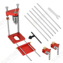Upgraded All Aluminum Alloy Adjustable Woodworking Drill Locator Guide With 8pcs Extension Rods Flip Stops and Wrench For Positioning Tools Hole Drill Upgraded All Aluminum Alloy Adjustable Woodworking Drill Locator Guide With 8pcs Extension Rods Flip Stops and Wrench For Positioning Tools Hole Drill