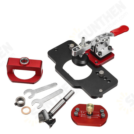 Aluminum Alloy 35MM Hinge Boring Hole Drill Guide Hinge Jig with Clamp For Woodworking Cabinet Door Installation Aluminum Alloy 35MM Hinge Boring Hole Drill Guide Hinge Jig with Clamp For Woodworking Cabinet Door Installation