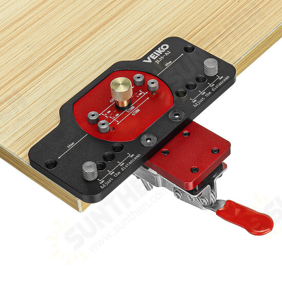 Aluminum Alloy 35MM Hinge Boring Hole Drill Guide Hinge Jig with Clamp For Woodworking Cabinet Door Installation