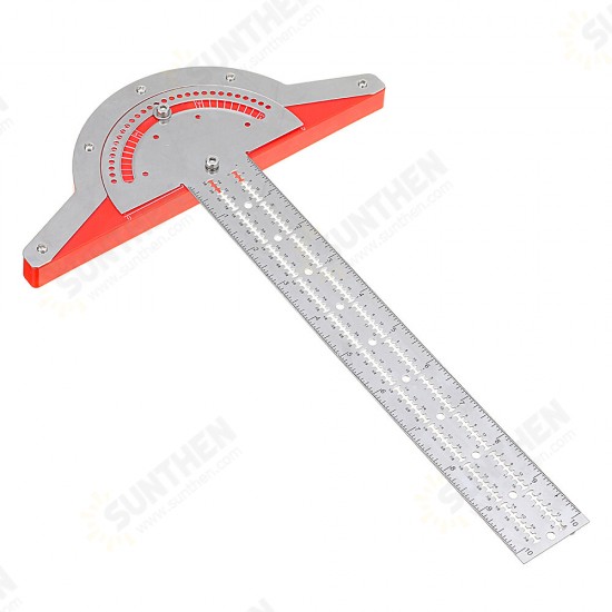 Woodworkers Edge Rule Efficient Protractor Edge Ruler Stainless Steel Measuring Ruler Scale Plastic Caliper Carpentry Tool