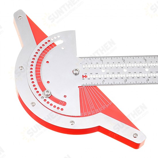 Woodworkers Edge Rule Efficient Protractor Edge Ruler Stainless Steel Measuring Ruler Scale Plastic Caliper Carpentry Tool