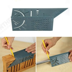 Woodworking 3D Mitre Angle Measuring Square Size Measure Tool Angle Ruler Hole-Positioning Gauge 45/90 Degree T Ruler
