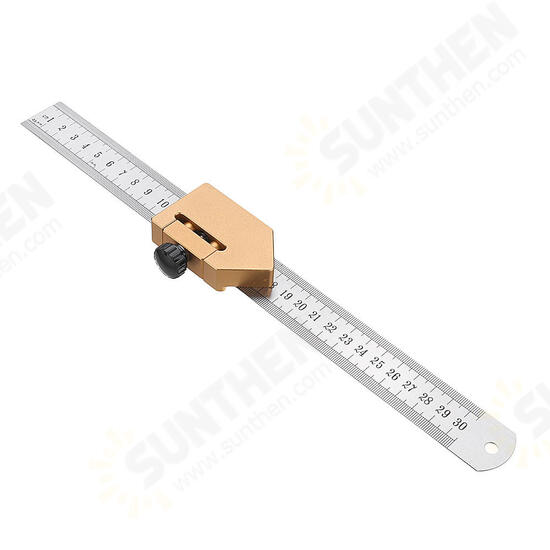 Woodworking 45 Degrees Angle Line Caliber Ruler 300mm Precision Measuring Scribe Tool Woodworking Tool