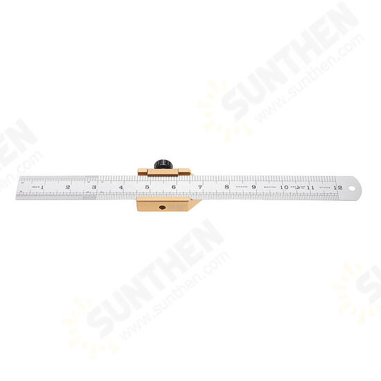 Woodworking 45 Degrees Angle Line Caliber Ruler 300mm Precision Measuring Scribe Tool Woodworking Tool