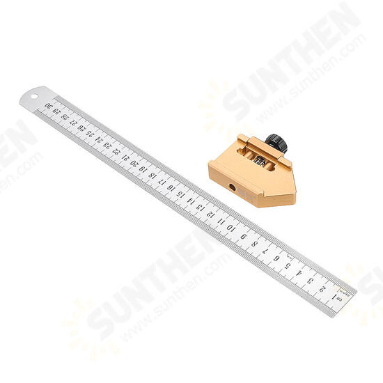 Woodworking 45 Degrees Angle Line Caliber Ruler 300mm Precision Measuring Scribe Tool Woodworking Tool