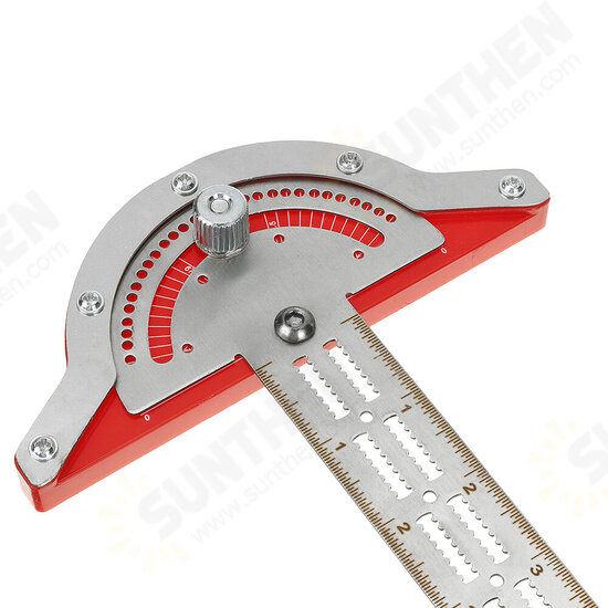 Woodworking Edge Ruler Protractor Angle Protractor Woodworking Scriber Ruler Angle Measure Stainless Steel Carpentry Tool