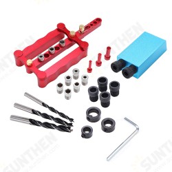 Woodworking Hole Locator Kit Aluminium Alloy Dowelling Jig Locator+Pocket Hole Jig with Storage Box Drill Guide Kit Locator for Fast Fitting