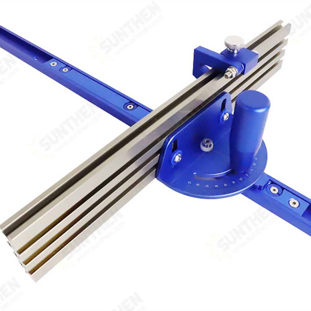 Woodworking Miter Gauge with Profile Fence and Stop Sawing Assembly