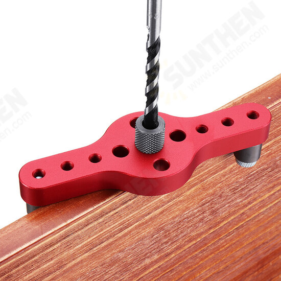 X600-2 Adjustable Aluminum Alloy Self-centering 6 8 10mm Dowel Jig Wood Panel Puncher Hole Locator Beech Center Hole Position Measuring Drilling