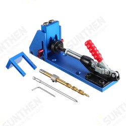 XK-2 Aluminum Alloy Pocket Hole Jig System Woodworking Drill Guide with Toggle Clamp 9.5mm Step Drill Bits