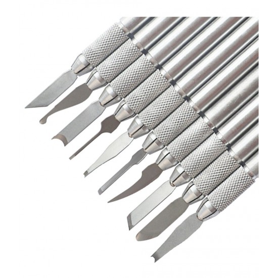 10pcs Professional Carving Chisel Knife Hand Tool Set Dental Lab Stainless Steel Wax Carving Tool