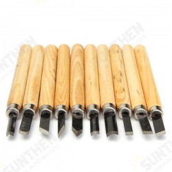10pcs Wood Carving Chisel Set High Carbon Steel with Wooden Handle 10pcs Wood Carving Chisel Set High Carbon Steel with Wooden Handle