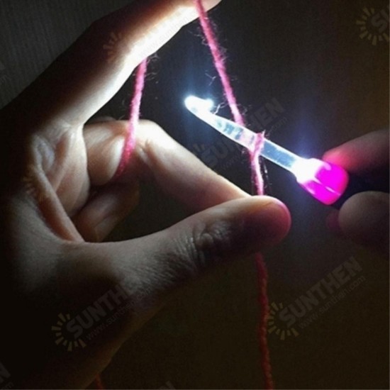 11 In 1 USB LED Light Knitted Crochet Kit DIY Weaving Tool Kits Sweater Sewing Accessories DIY LED Flash Kit