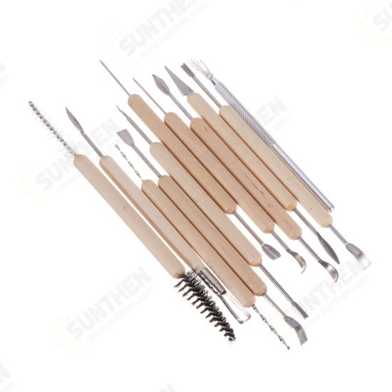 11Pcs Clay Sculpting Tool Kit Sculpt Smoothing Wax Carving Pottery Ceramic Tools Polymer Shapers Modeling Carved Tool