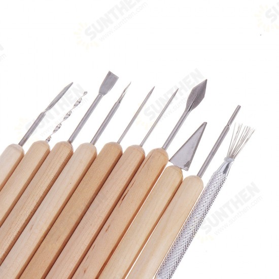 11Pcs Clay Sculpting Tool Kit Sculpt Smoothing Wax Carving Pottery Ceramic Tools Polymer Shapers Modeling Carved Tool