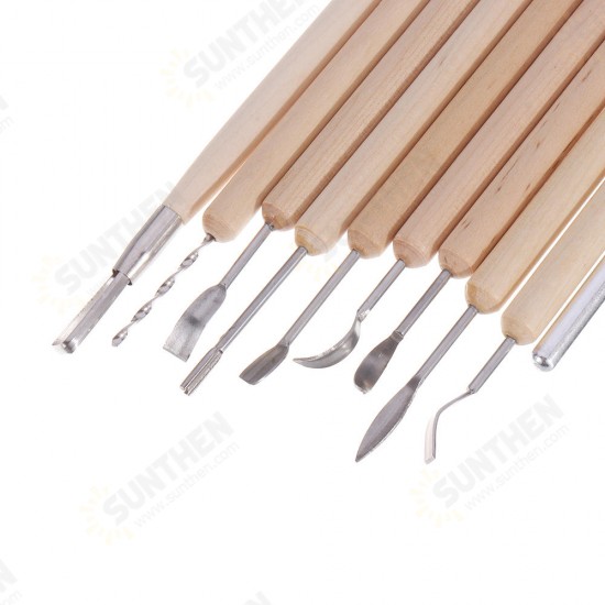 11Pcs Clay Sculpting Tool Kit Sculpt Smoothing Wax Carving Pottery Ceramic Tools Polymer Shapers Modeling Carved Tool