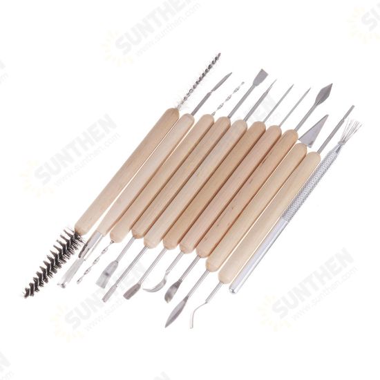 11Pcs Clay Sculpting Tool Kit Sculpt Smoothing Wax Carving Pottery Ceramic Tools Polymer Shapers Modeling Carved Tool