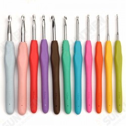 11pcs Multicolor Soft Plastic Handle Aluminum Weave Crochet Hooks Knitting Needles 11pcs Multicolor Soft Plastic Handle Aluminum Weave Crochet Hooks Knitting Needles