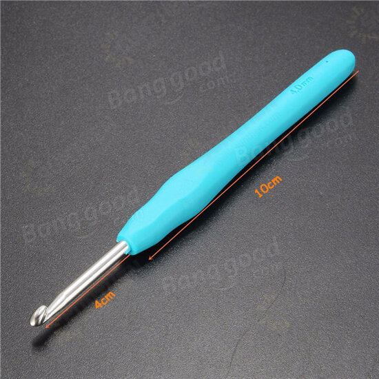 11pcs Multicolor Soft Plastic Handle Aluminum Weave Crochet Hooks Knitting Needles