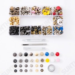 120Pcs Metal Buttons Set Press Studs with 4Pcs Fixing Tools 1Pcs Pliers 120Pcs Metal Buttons Set Press Studs with 4Pcs Fixing Tools 1Pcs Pliers
