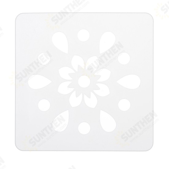 13x13cm 16Pcs White Plastic Mandala Paint Tray Openwork Painting Template