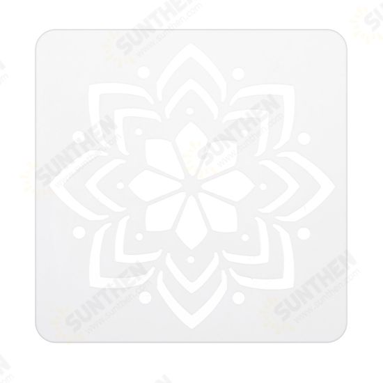 13x13cm 16Pcs White Plastic Mandala Paint Tray Openwork Painting Template