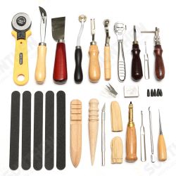 19pcs Leather Craft Punch Tools Stitching Carving Working Sewing Saddle Groover Kit 19pcs Leather Craft Punch Tools Stitching Carving Working Sewing Saddle Groover Kit