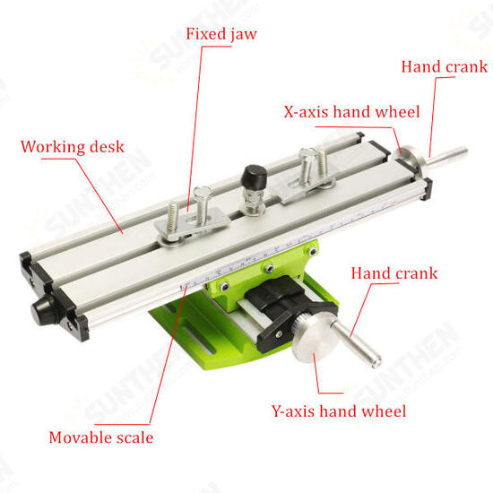 2 Axis Milling Compound Working Table Cross Sliding Bench Drill Vises Fixture DIY