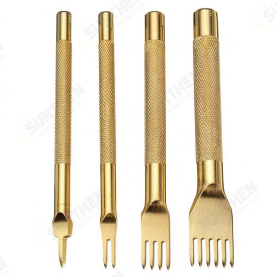 3mm Leather Craft Stitch Diamond Lacing Chisel Punch Tool Set 1/2/4/6 Prong