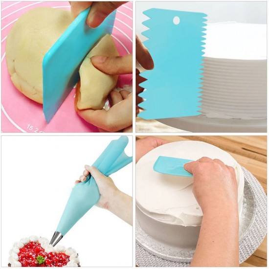 45Pcs/Set Cake Turntable Rotating Rack Knife Pastry Nozzle Decor DIY Baking Tool