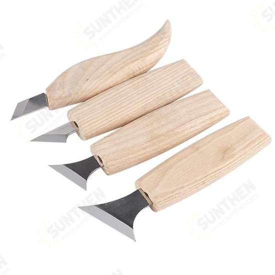 4pcs Wood Carving Tools Set Professional Woodworking Carving Trimming DIY Woodworking Whittling Knife Bevel cutter Hand Tool Kit