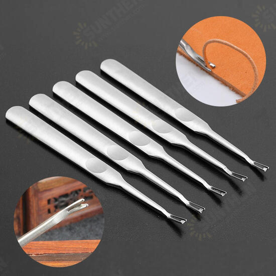 5Pcs V Shaped Hand Working Leather Groover Edge Beveler Skiving Craft DIY Tool