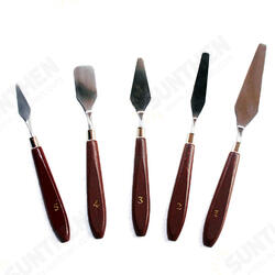 5pcs Wooden Painting Handle Paint Pallette Knives Spatula Stainless Steel Blade 5pcs Wooden Painting Handle Paint Pallette Knives Spatula Stainless Steel Blade