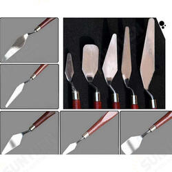 5pcs Wooden Painting Handle Paint Pallette Knives Spatula Stainless Steel Blade 5pcs Wooden Painting Handle Paint Pallette Knives Spatula Stainless Steel Blade