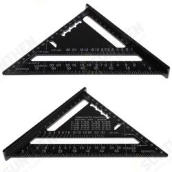 7 Inch Aluminum Triangle Ruler Square Rafter Angle Miter Protractor Measuring 7 Inch Aluminum Triangle Ruler Square Rafter Angle Miter Protractor Measuring