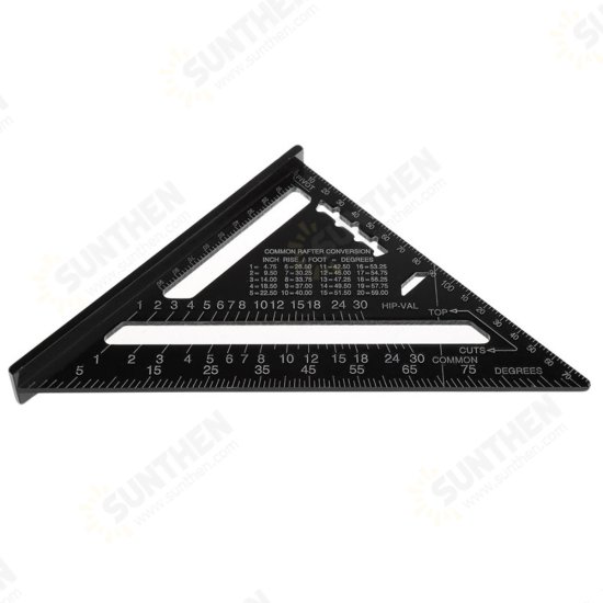 7 Inch Aluminum Triangle Ruler Square Rafter Angle Miter Protractor Measuring