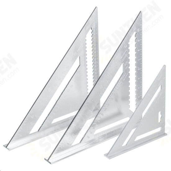 7/12'' Aluminum Alloy Angle Square Triangle Ruler Roofing Carpenter Wood Working Tool