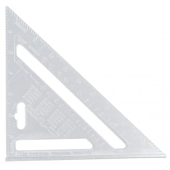 7/12'' Aluminum Alloy Angle Square Triangle Ruler Roofing Carpenter Wood Working Tool