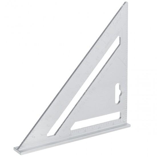 7/12'' Aluminum Alloy Angle Square Triangle Ruler Roofing Carpenter Wood Working Tool