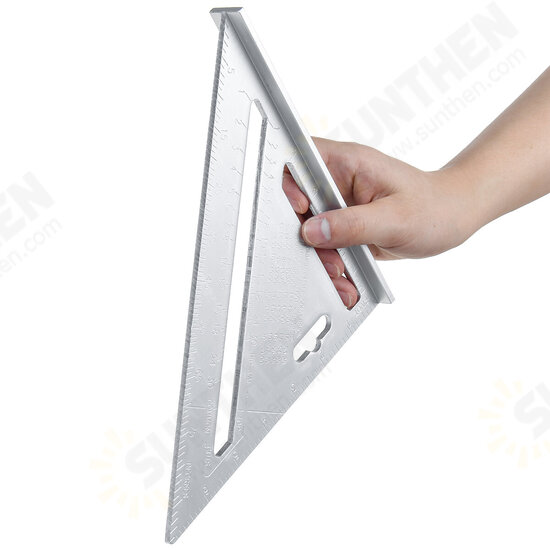 7/12'' Aluminum Alloy Angle Square Triangle Ruler Roofing Carpenter Wood Working Tool