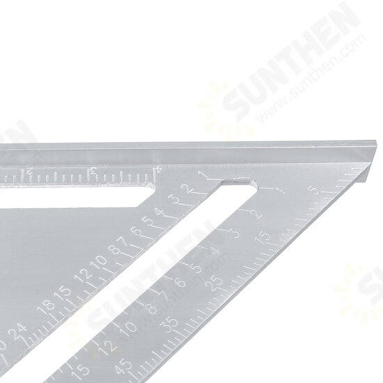 7/12'' Aluminum Alloy Angle Square Triangle Ruler Roofing Carpenter Wood Working Tool