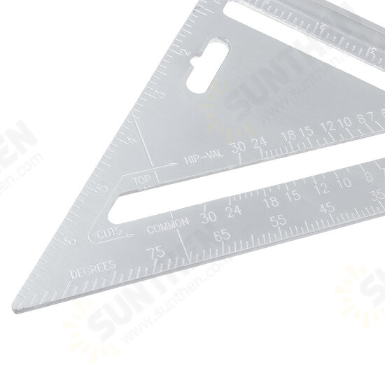 7/12'' Aluminum Alloy Angle Square Triangle Ruler Roofing Carpenter Wood Working Tool